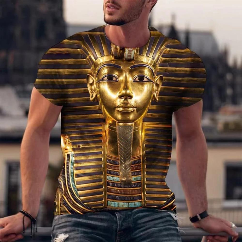 New Ancient Egyptian Pharaoh Graphic T-Shirts Men Women Summer 3D Printed Short Sleeve T Shirt Oversized Harajuku Kids Clothing