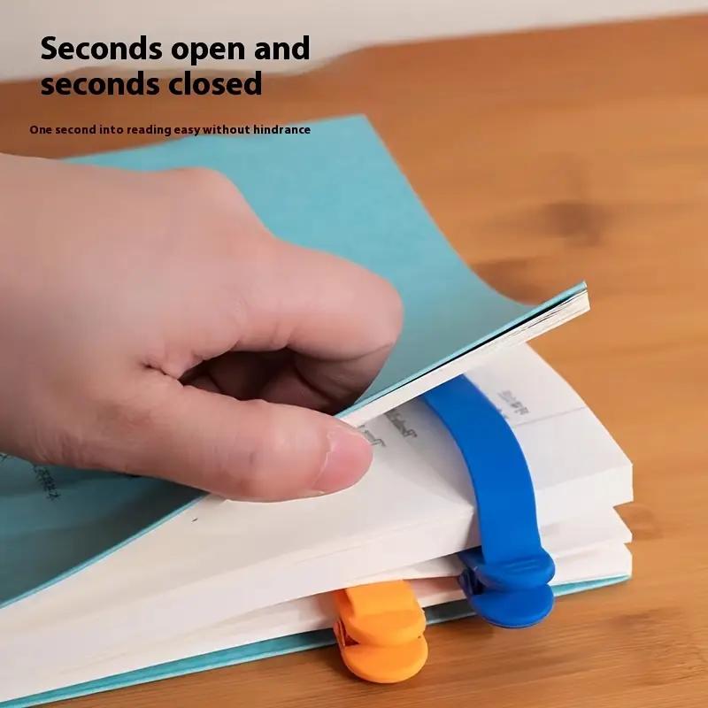 Silicone Bookmark Clip Cute Elephant Automatically Follows Page Flipping with Pen Holder Notebook Page Divider School Supplies