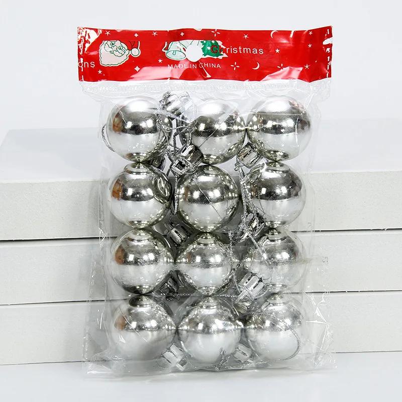 12pcs 3cm Christmas Ball Christmas Tree Ornament Hanging Pendant Glitter Baubles Balls Home Christmas Decoration New Year Gift