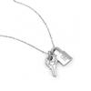 Japanese-Korean Style Rhinestone Key Lock Clavicle Pendant Necklace for Women