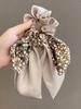 1/2/3Pcs Women's Vintage French Simple & Elegant Ponytail Bow Ribbon Hair Scrunchie, BohoScrunch Hair Ties For Daily