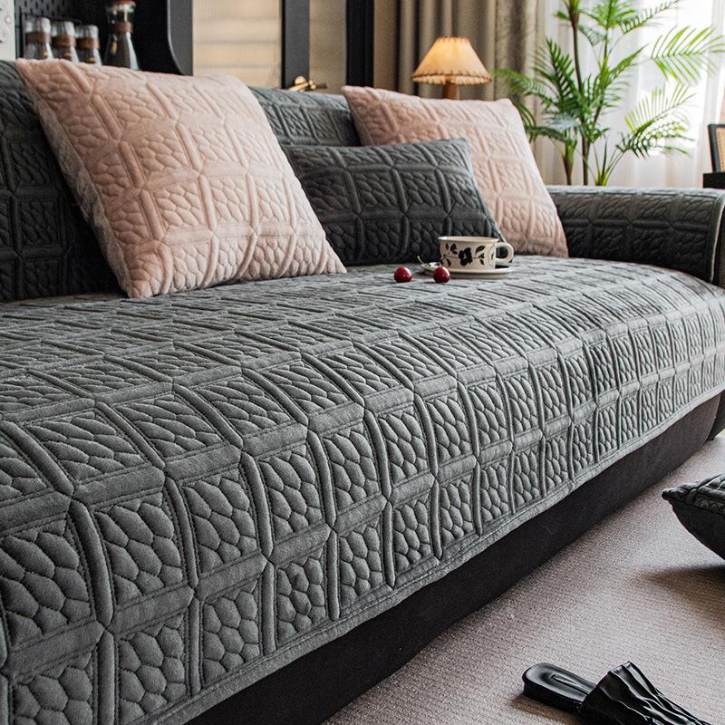 Simple and Thickened Sofa Cover Fabric Anti Slip One-piece Cushion for Autumn and Winter Soft and Delicate Machine Washable