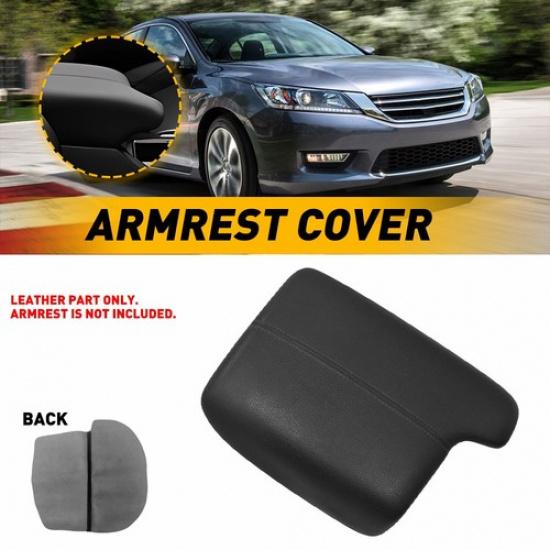 Car Center Console Lid Armrest Cover Leather For Black 2013-2017 Honda Accord US