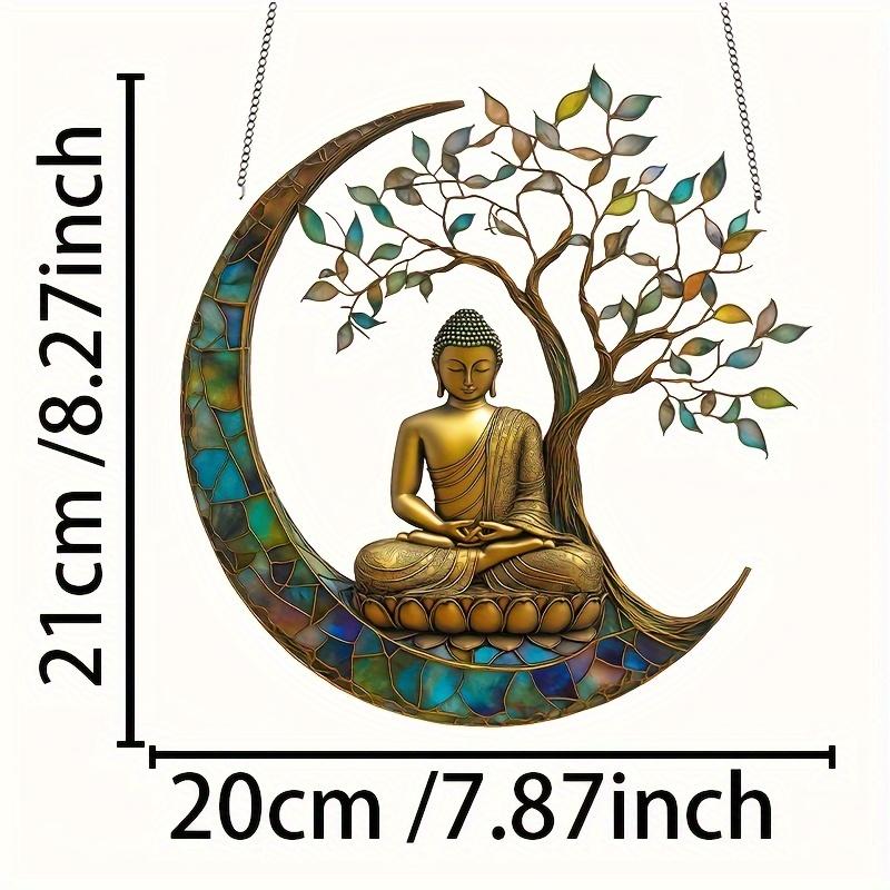 

2Pcs Charming Buddha Sun Catcher in 2D Featuring A Stained Acrylic Style This Serves As A Decorative Piece for Windows Perfect. Light Grey