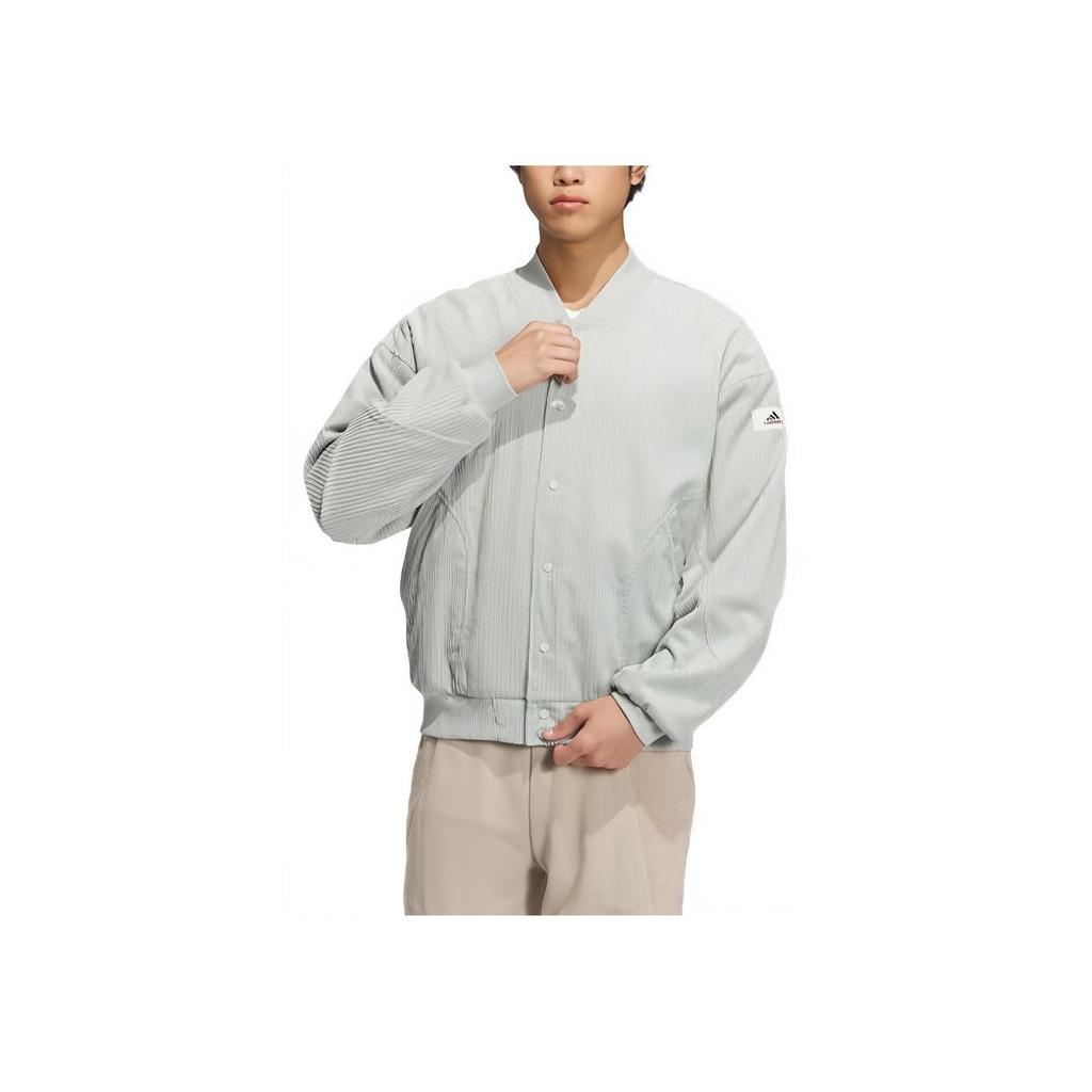 Adidas Sportswear Lounge Jacket with Pure Color Tag Logo Men Outerwear Silver-Gray IQ1388