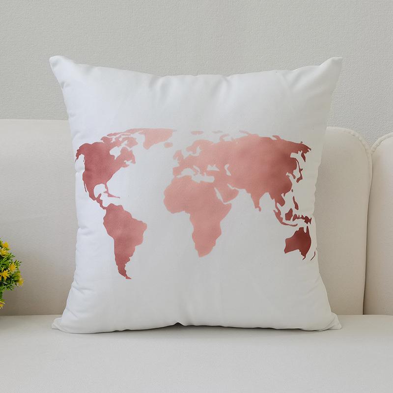 45x45cm Warm Pink Geometric Cushion Cover Pineapple Letter Simple Pillow Cover Ins Printing Poster Sofa Office Home Decoration