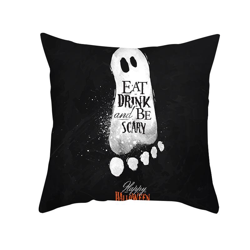 New Nordic Halloween Throw Pillow Cover Black Letter Print Sofa Cushion Cover Cushion Cover Home