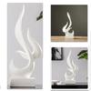 Home Décor Fire Shape Table Decorating Matte Finish Ceramic Figures - (White)