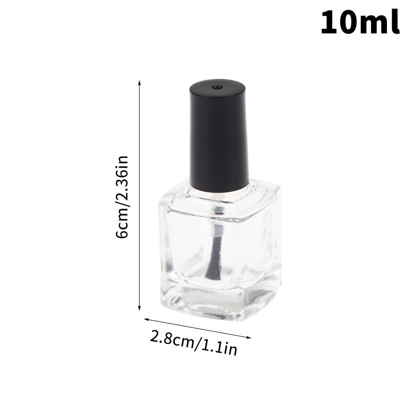 5/10/12/15Ml Empty Clear Glass Nail Polish Bottles With Brush Cap Refillable Containers For Nail Art Lip Golss Liquid Sample