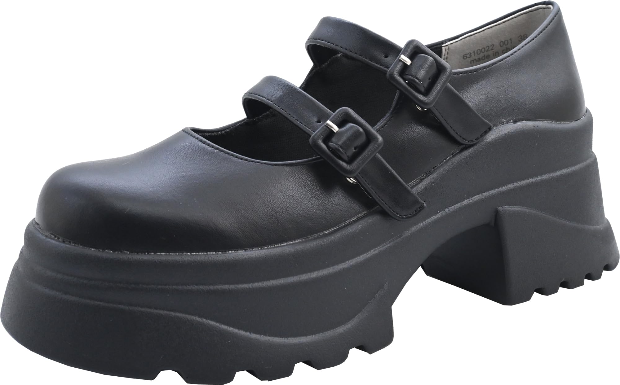 

Туфли на толстой подошве с двойными ремешками