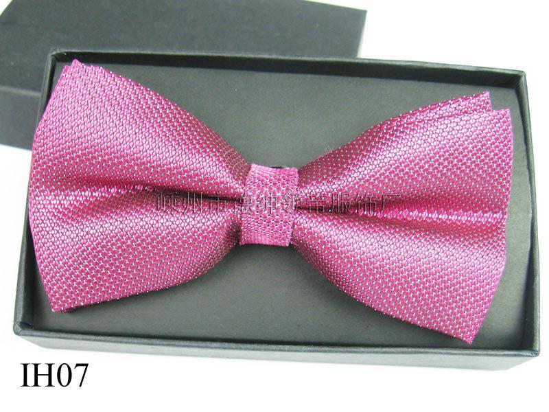 Men's Silver Thread Jacquard Bow Tie In 15 Styles - Polyester, Solid Color, Casual