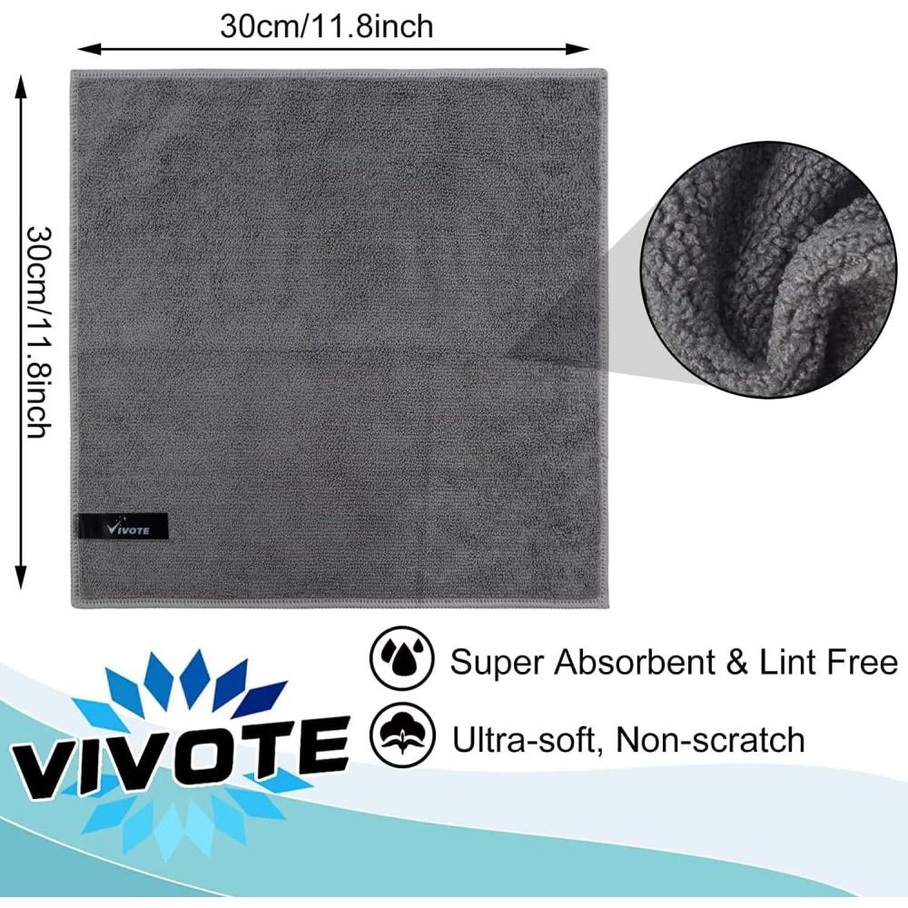 5/10pcs Kitchen Towel, Ultra-fine Fiber Light Gray Cleaning Cloth Set, Absorbent, Soft And Stain-removing Cloth