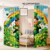 2pcs St. Patrick's Day Printed Perforated Blackout Curtains In Multiple Sizes For Living Rooms   Bedrooms   And Home Decor