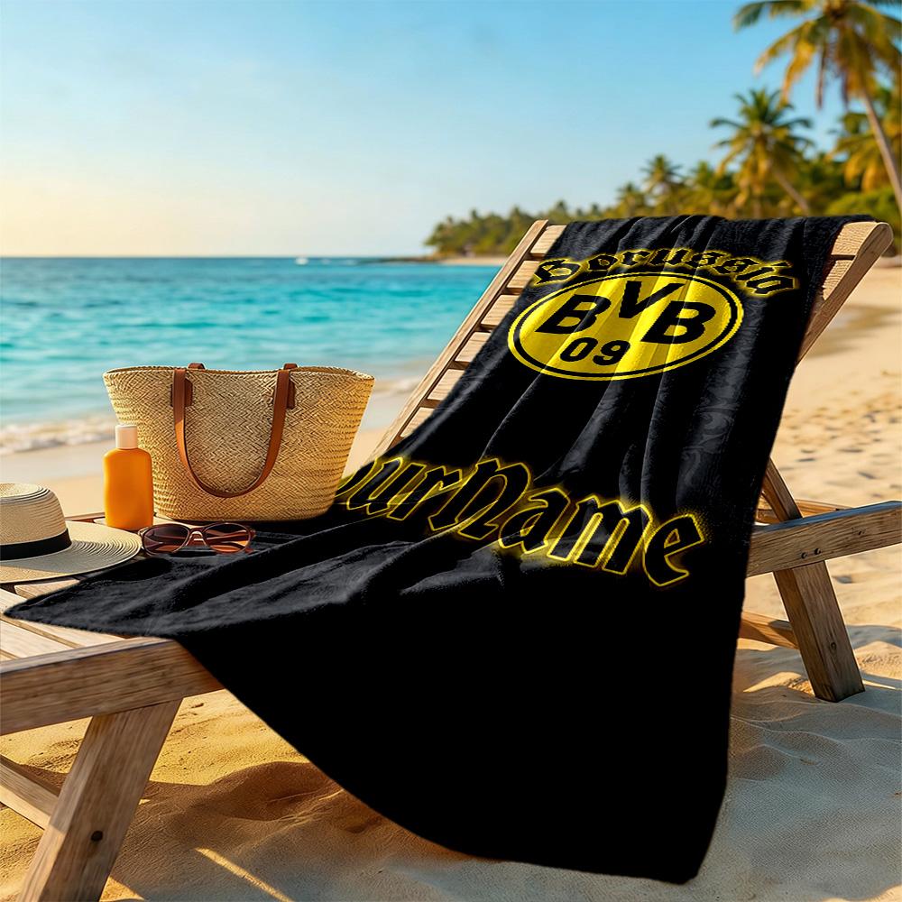 Borussia Dortmund Personalized Name Beach Towel Quick-Dry Soft Microfiber Portable for SwimmingBeachCamping Travel Beach AccessoriesGym