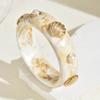 Pearl Shell Resin Cuff Bracelet Round Chunky Bangle Vintage Wide Cuff Bracelet  Gifts