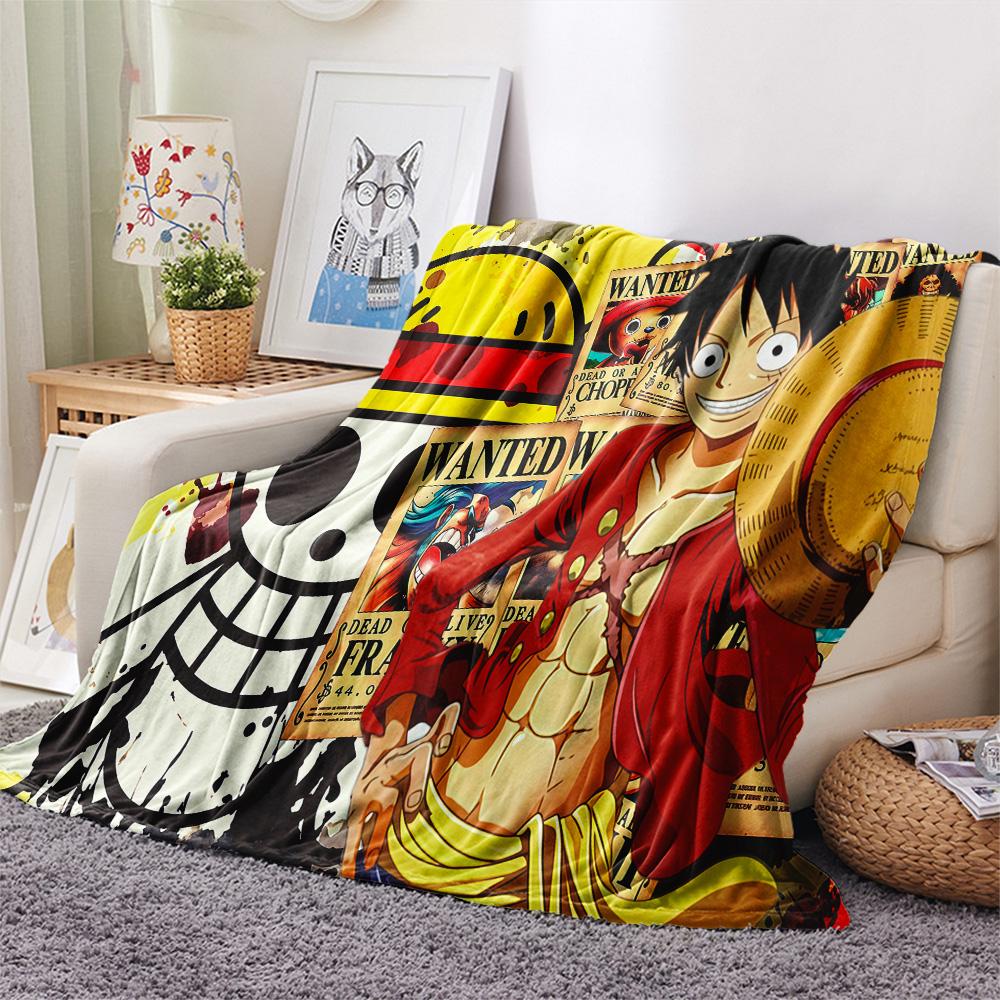1pz Una Pezzo Monkey D Luffy Coperta in Flanella Fantasia Adatta a Tutte le Stagioni per Arredamento Casa Calore e Comfort Regali Regalo Festivo