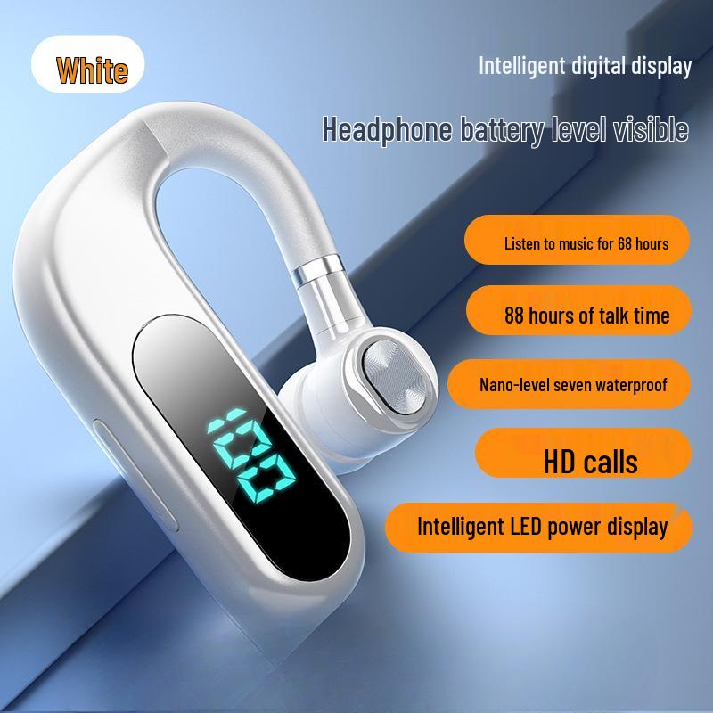 2025 New Wireless Bluetooth Earphone with Extended Standby & HD Calls - Single Ear Hook for Drivers