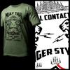Muay Thai T-shirt Thai Boxing Thailand Martial Arts Combat Tigers XL Green Tee