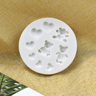 Silicone Molds Chocolate Mold Fondant Cake Moulds DIY Bear and Small Heart Shaped Silicone Mould Kitchen Baking Utensils