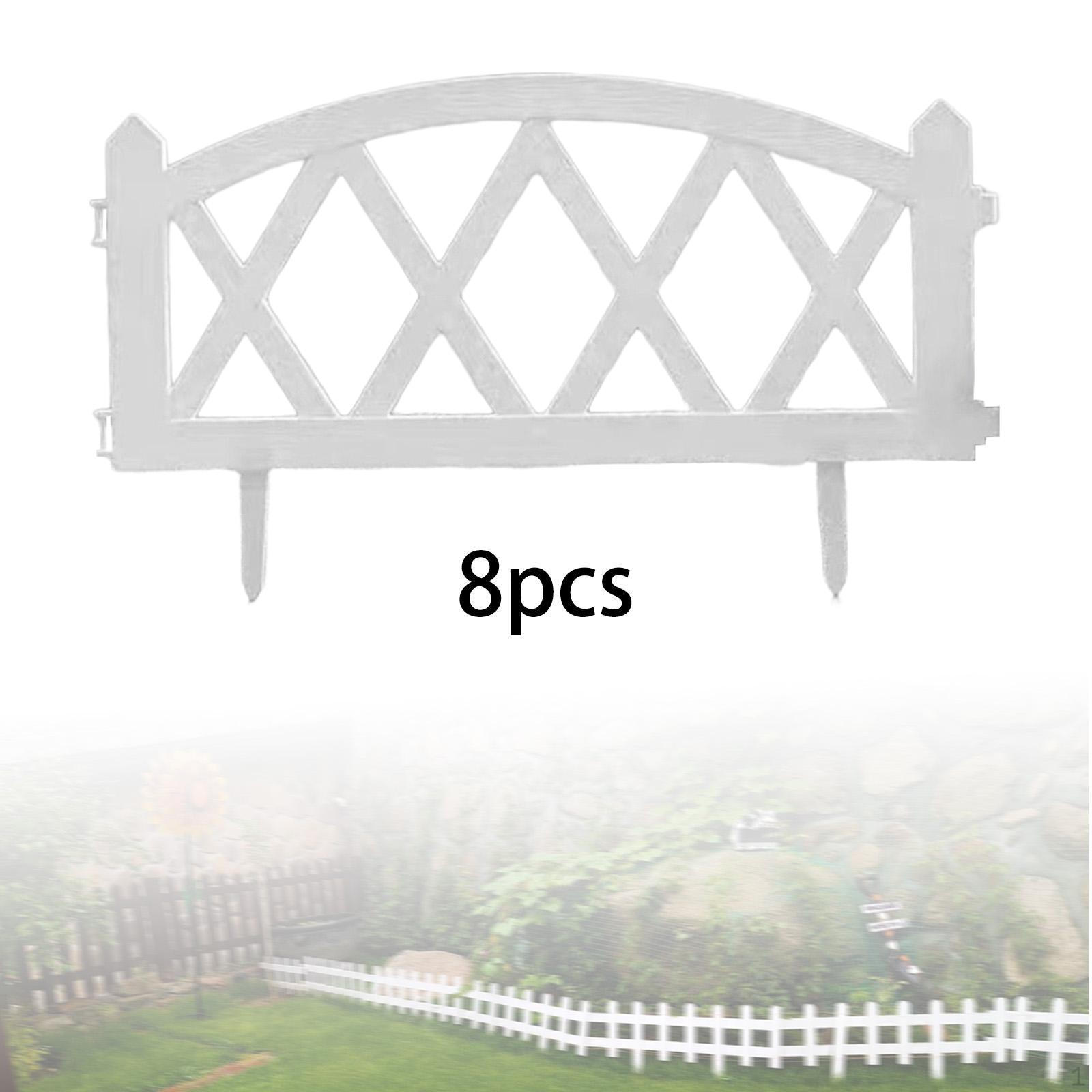 

Набор из 8 садовых бордюрных панелей с колышками для цветника и дорожки белый