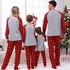 Children Kids Christmas Deer Plaid Prints Family Matching Long Sleeve Tops+Pants Set