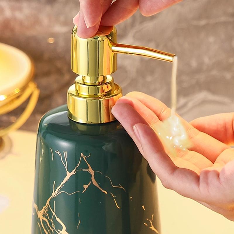 Marble Gold Pattern Electric Toothbrush Rack Bathroom Accessories Set Toothpaste Dispenser Home Toothbrush Holder Soap Dispenser