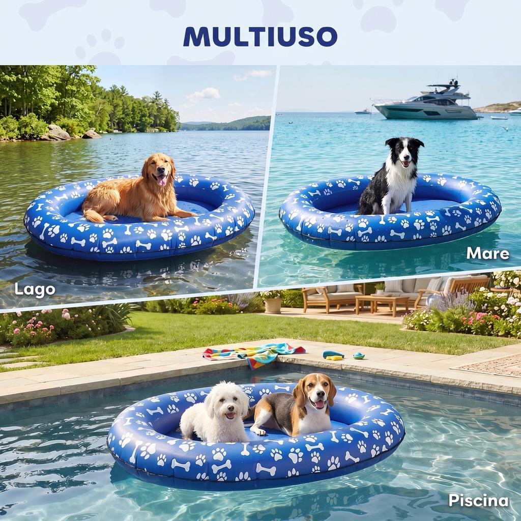 Dog Float 155x104x25 Cm Capacity 40 Kg Inflatable