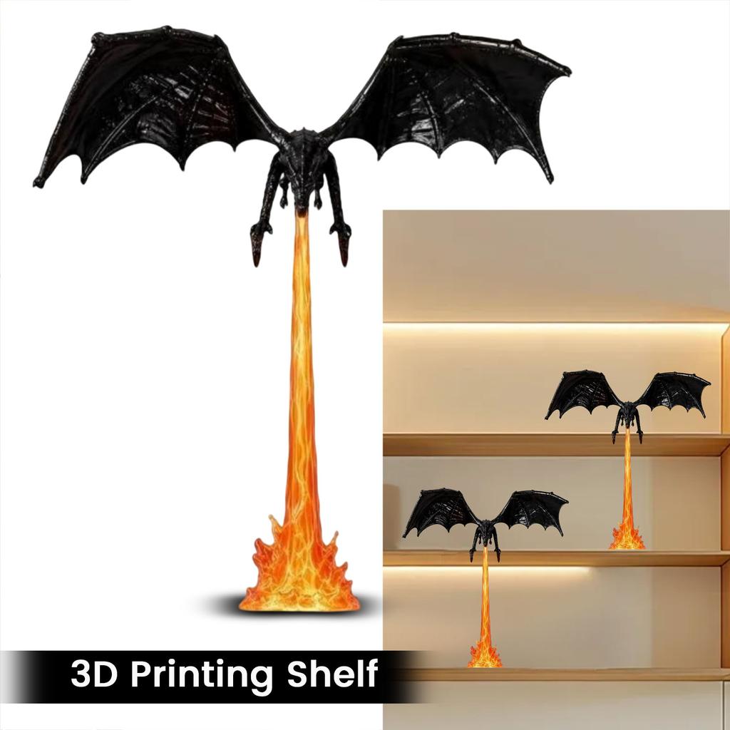 3D-gedruckte Bücherregal-Ecklampe, Kleines feueratmendes Regal für die Heimdekoration