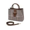 Daks Brown Leather Houndstooth Check Tote Bag M