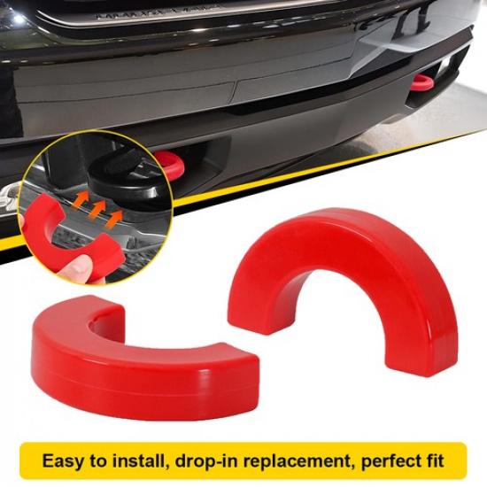 Front Bumper Hook Tow Eye Cover Cap For 2007-24 Chevy Silverado 1500 Red D-Ring