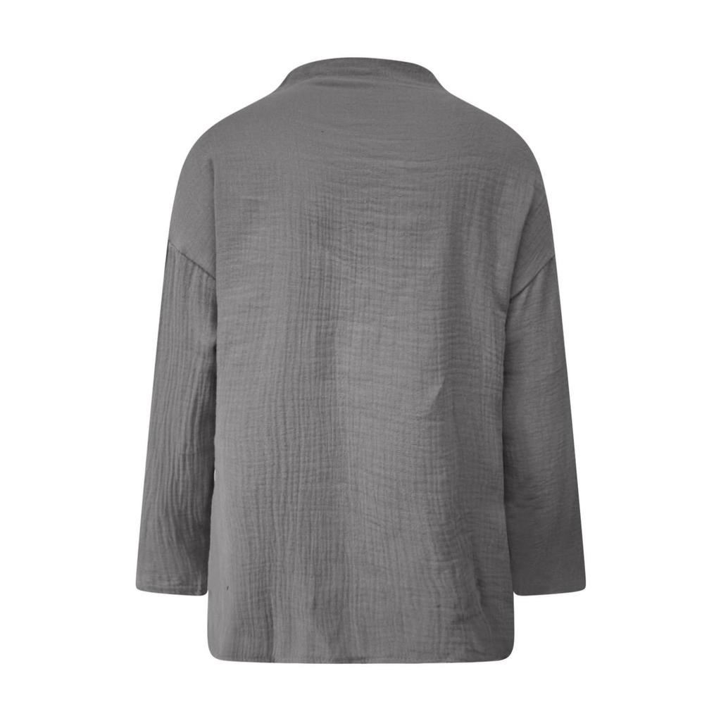 Women's Casual Loose Fashion Long Sleeved Color Pile Pile Collar Fold Top