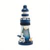 Mediterranean Style Wooden Molded Ocean 13cm Small Lighthouse Ornaments Decorative Creative Gifts Shooting Props