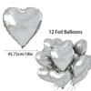 10Pcs 18inch Love Heart Shape Foil Balloons Wedding Decoration Birthday Party Gift Home Room Decor DIY Aluminum Air Balls