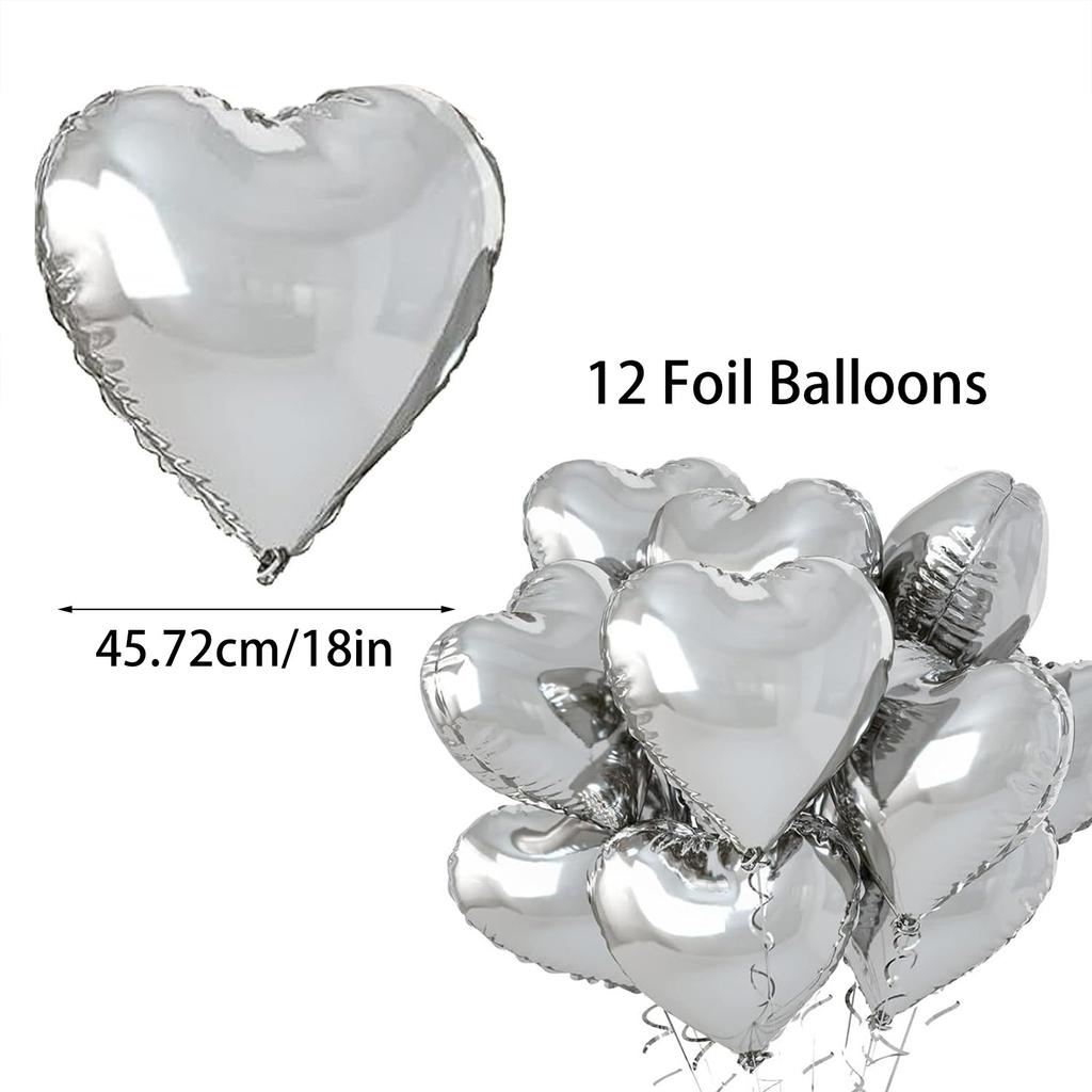 10Pcs 18inch Love Heart Shape Foil Balloons Wedding Decoration Birthday Party Gift Home Room Decor DIY Aluminum Air Balls