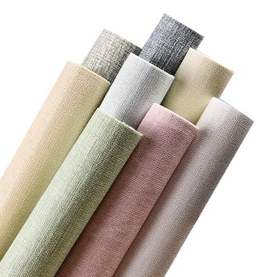 Papel de parede texturizado de linho falso removível autoadesivo em bastão de papel de contato para porta de parede para decoração de quarto de parede de destaque adesivos