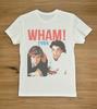 1984 WHAM George Michael Andrew Ridgeley Shirt Full Size White Shirt Unisex T-Shirt Graphic Tee