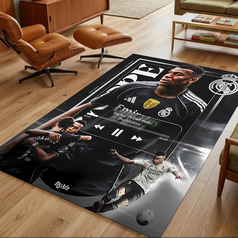 Mbappe Neon Poster Area Rug Perfect for Bedrooms Kitchen Hallway Dining Room Anti-slip Rug Anime Office Decor Wedding Party Gift