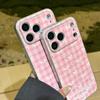Pink Plaid Bow Magnetic Stand iPhone Case for Models 14, 15 Pro Max, 16, and Apple 17