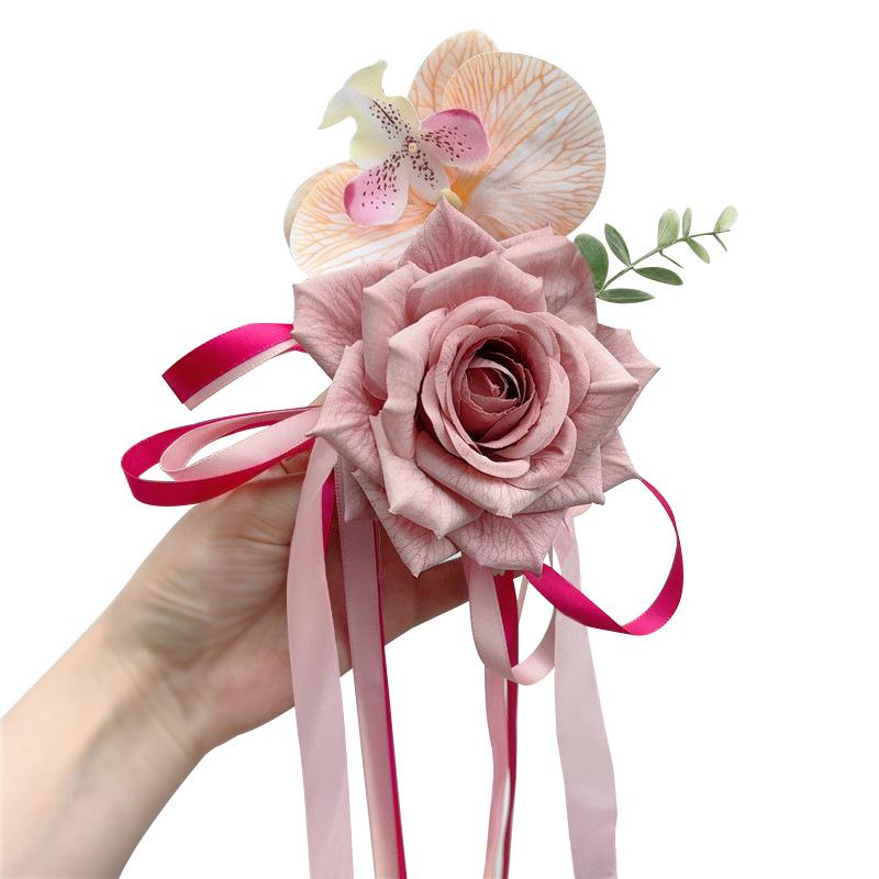 Wedding Car Decoration Set: Ribbons, Flowers, Mirror Arrangements, Double Happiness Stickers