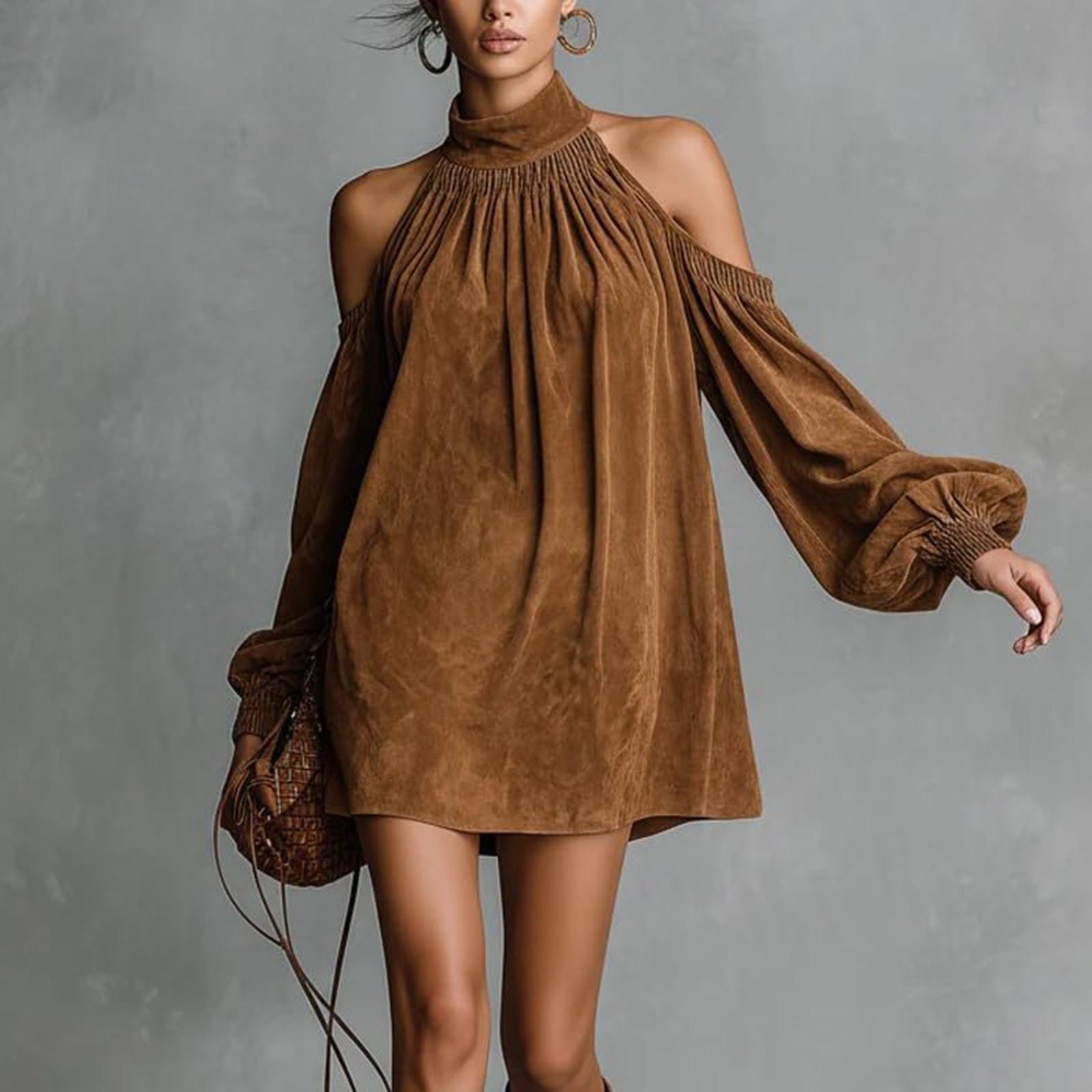 

Women Fashionable -colored Flared-sleeve Long-sleeved Top XL верблюд