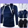 Felpa Classica da Uomo con Zip e Coulisse Regolabile per l'Inverno