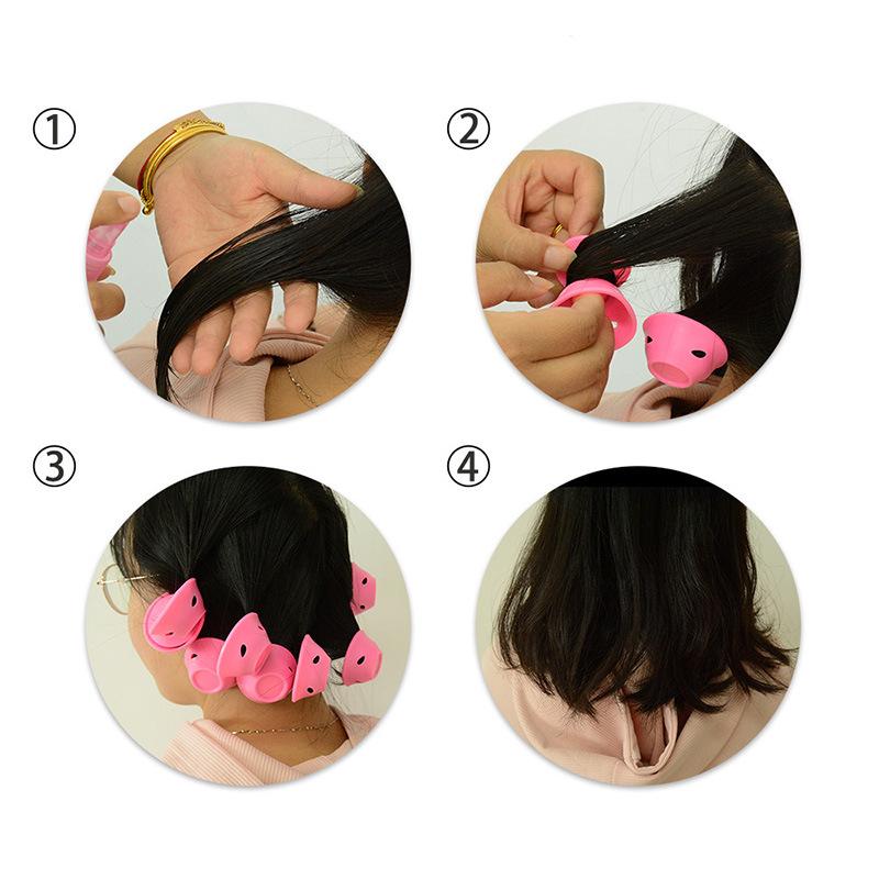 Mushroom Hair Curlers: Soft Silicone Bell-Style Rollers in Large & Small Sizes, PVC Packaging, In Stock