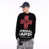 Men's Autumn American Street Tide Brand Locomotive Style T-shirt Long Sleeve Cross Sweater Men