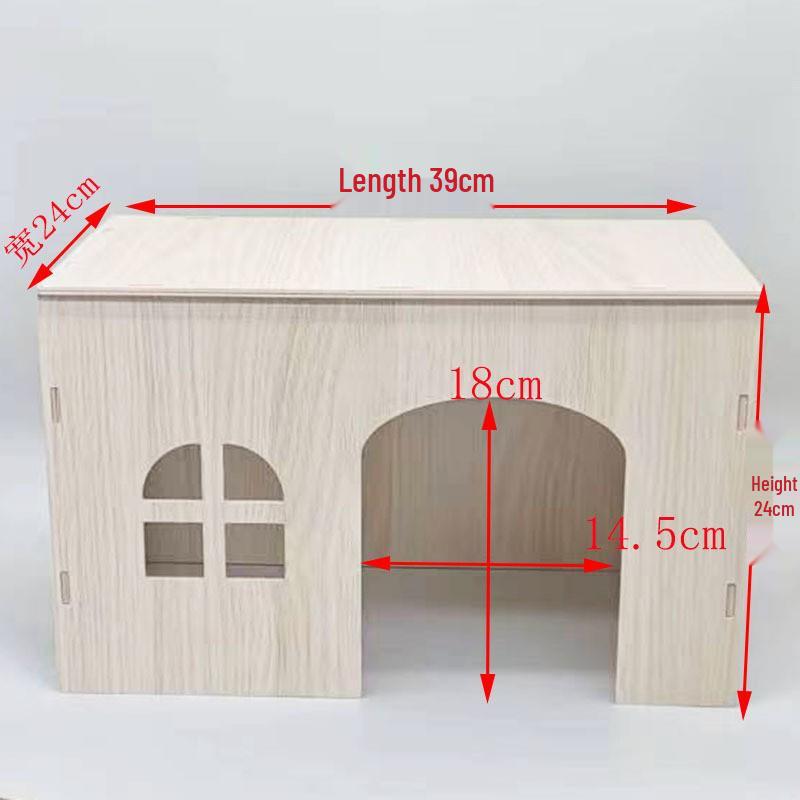 Wooden House for Small Pets: Hamster, Guinea Pig, Rabbit, Hedgehog, Chinchilla | Large Nest and Play Toy
