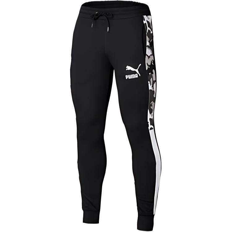 

Puma Track Pants Quick-Drying Warm Durable Breathable Retro Sports Mid-Waist Tapered Knit Joggers Men Bottoms Black 595964-01 M