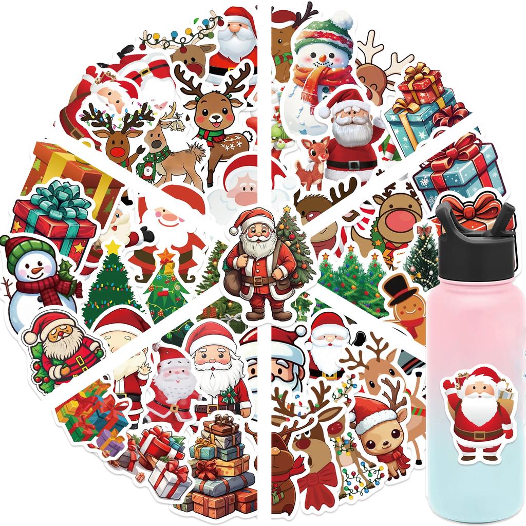 50Pcs New Christmas Graffiti Stickers Party Decoration Guitar Notebook Luggage Diy Waterproof