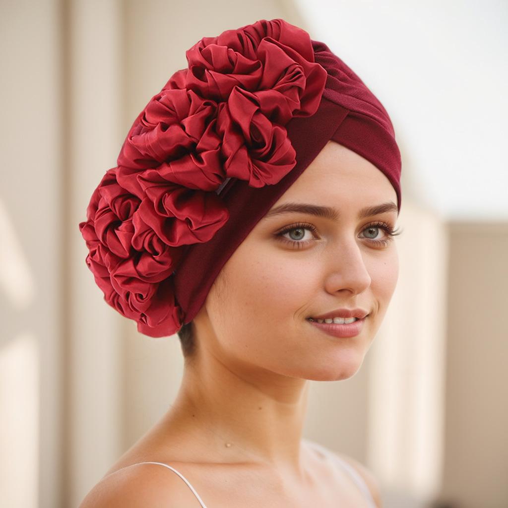 JYL TS DIY Shein TEMU European American New Cap Braid Gold Thread Turban Hat
