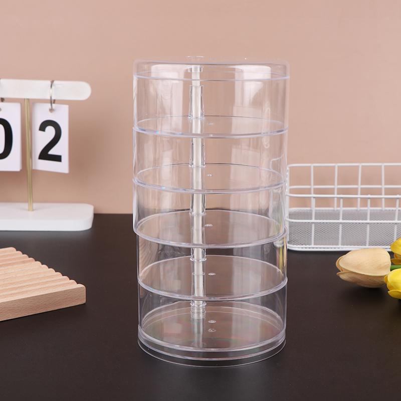 Transparent Rotating Dustproof Jewelry Box Multilayer Bracelet Earring Hairpin Jewelry Display Rack Storage Box Organizer Case