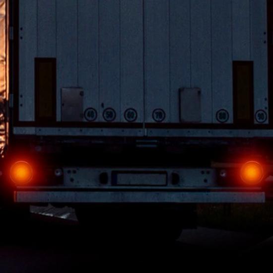 2X 4INCH Round Red Amber 16-LED Truck Trailer Brake Stop Turn Signal Tail Lights