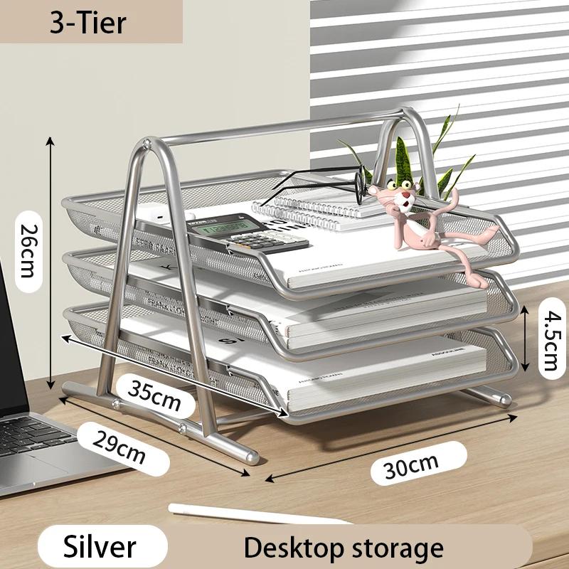 3-layer mesh desktop organizer, with a large capacity, suitable for kitchens, bedrooms, and bathrooms
